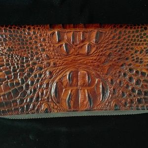 Brahmin Crocodile-Embossed Travel Wallet